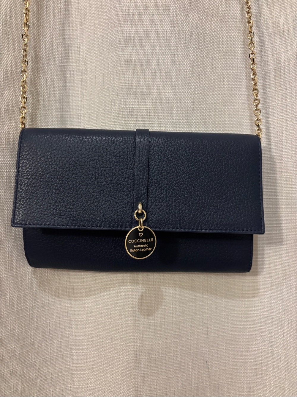 NWOT Navy Leather Chain Crossbody Bag
